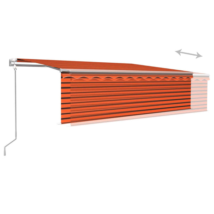 Copertină retractabilă automat stor&LED&senzor oranj&maro 5x3 m WALTI