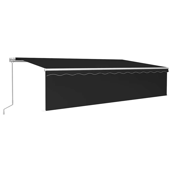 Copertină retractabilă manual cu stor, antracit, 6x3 m - WALTI WALTI