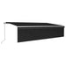 Copertină retractabilă manual cu stor, antracit, 6x3 m - WALTI WALTI
