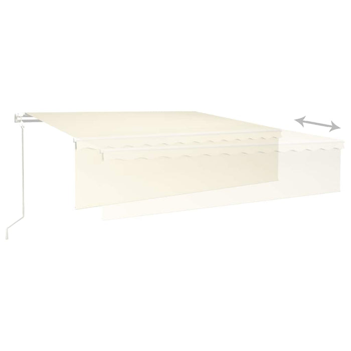 Copertină retractabilă manual cu stor, crem, 6x3 m - WALTI WALTI