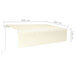 Copertină retractabilă manual cu stor, crem, 6x3 m - WALTI WALTI