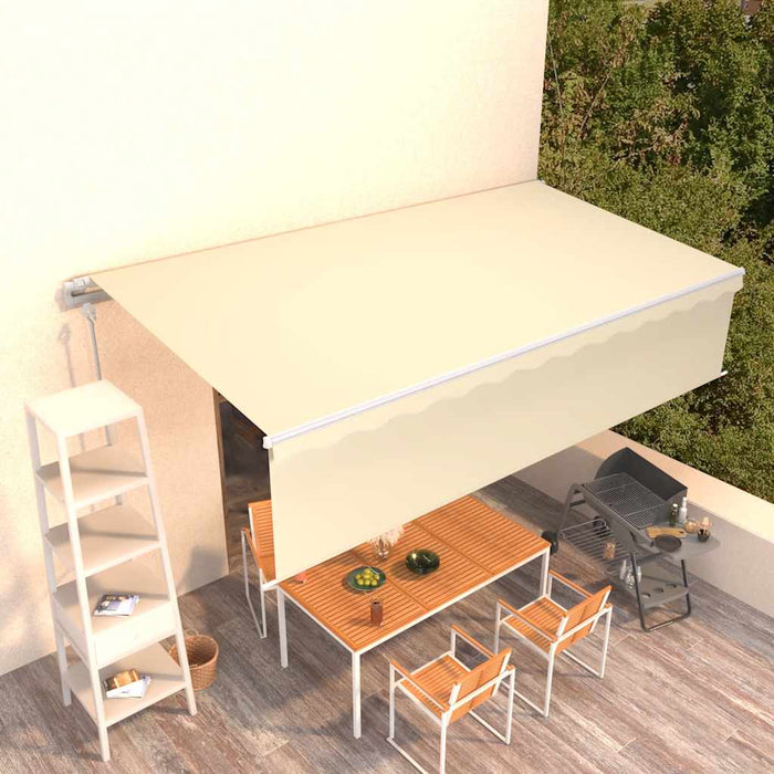 Copertină retractabilă manual cu stor, crem, 6x3 m - WALTI WALTI