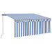 Copertină retractabilă manual cu stor, albastru & alb, 3x2,5 m - WALTI WALTI