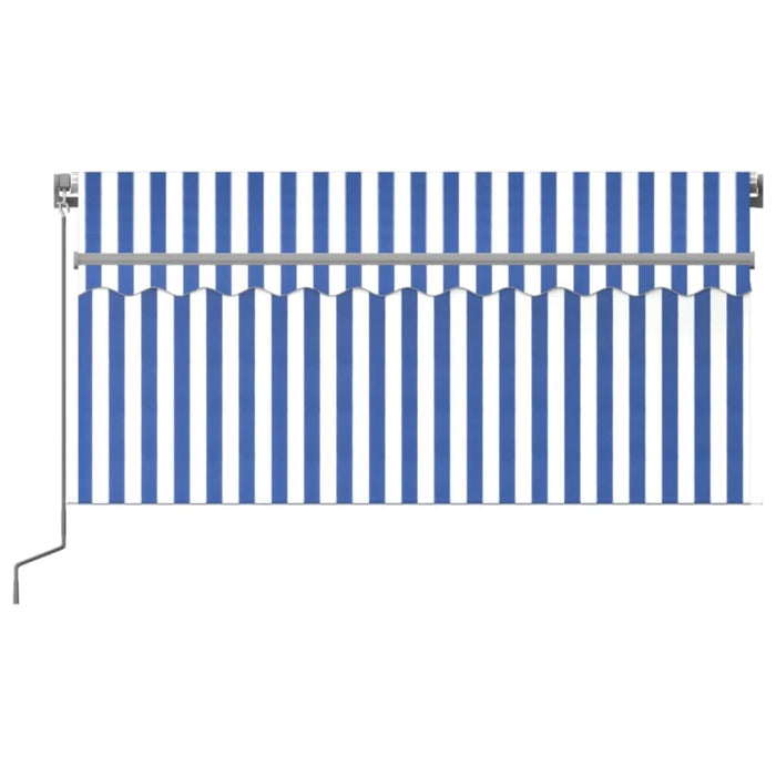 Copertină retractabilă manual cu stor, albastru & alb, 3x2,5 m - WALTI WALTI