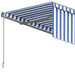 Copertină retractabilă manual cu stor, albastru & alb, 3x2,5 m - WALTI WALTI