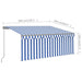 Copertină retractabilă manual cu stor, albastru & alb, 3x2,5 m - WALTI WALTI