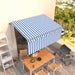 Copertină retractabilă manual cu stor, albastru & alb, 3x2,5 m - WALTI WALTI