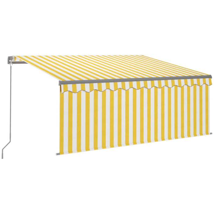 Copertină retractabilă manual cu stor, galben & alb, 3x2,5 m - WALTI WALTI