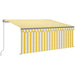 Copertină retractabilă manual cu stor, galben & alb, 3x2,5 m - WALTI WALTI