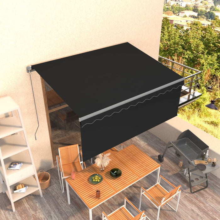 Copertină retractabilă manual cu stor, antracit, 3x2,5 m - WALTI WALTI