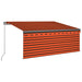 Copertină retractabilă manual cu stor, portocaliu&maro, 3x2,5 m - WALTI WALTI