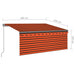 Copertină retractabilă manual cu stor, portocaliu&maro, 3x2,5 m - WALTI WALTI