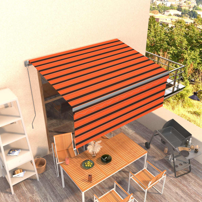 Copertină retractabilă manual cu stor, portocaliu&maro, 3x2,5 m - WALTI WALTI