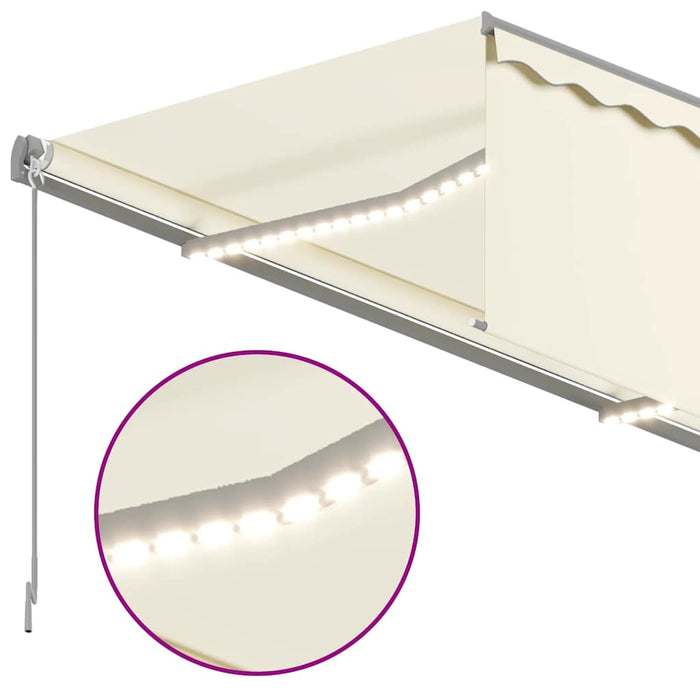 Copertină retractabilă manual cu stor&LED, crem, 3x2,5 m - WALTI WALTI