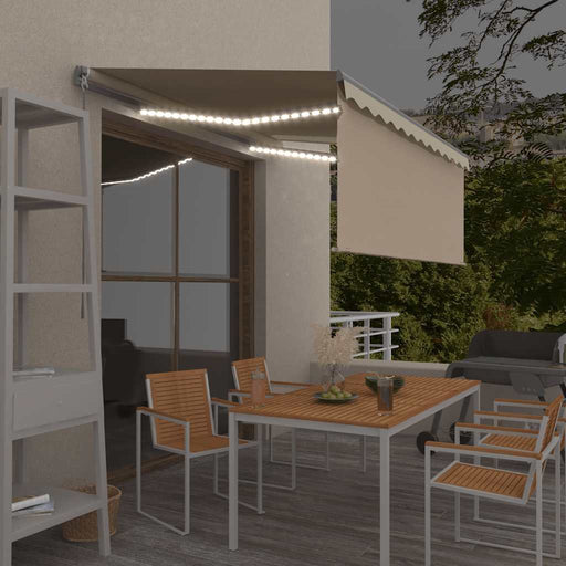 Copertină retractabilă manual cu stor&LED, crem, 3x2,5 m - WALTI WALTI