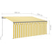 Copertină retractabilă manual cu stor&LED, galben & alb 3x2,5 m - WALTI WALTI