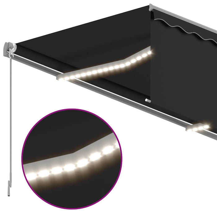 Copertină retractabilă manual cu stor&LED, antracit, 3x2,5 m - WALTI WALTI