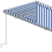 Copertină retractabilă automat cu stor, albastru & alb, 3x2,5 m - WALTI WALTI