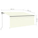 Copertină retractabilă automat cu stor, crem, 3x2,5 m - WALTI WALTI