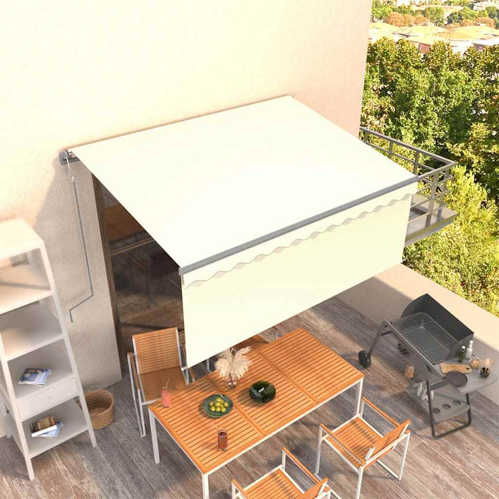 Copertină retractabilă automat cu stor, crem, 3x2,5 m - WALTI WALTI