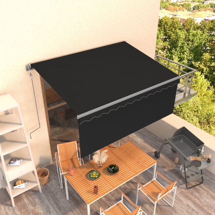 Copertină retractabilă automat cu stor, antracit, 3x2,5 m - WALTI WALTI