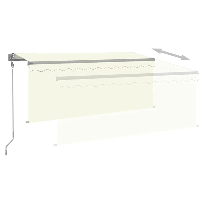 Copertină automată cu stor&LED&senzor de vânt, crem, 3x2,5 m - WALTI WALTI