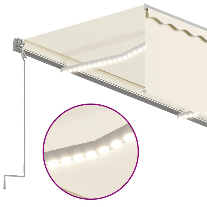 Copertină automată cu stor&LED&senzor de vânt, crem, 3x2,5 m - WALTI WALTI