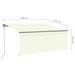 Copertină automată cu stor&LED&senzor de vânt, crem, 3x2,5 m - WALTI WALTI