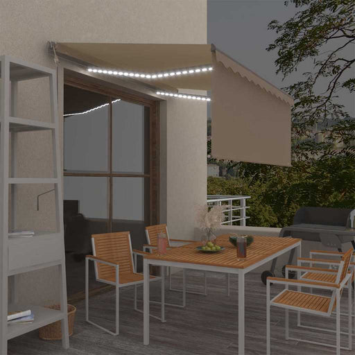 Copertină automată cu stor&LED&senzor de vânt, crem, 3x2,5 m - WALTI WALTI