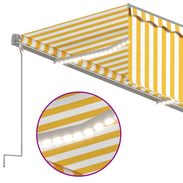 Copertină automată cu stor&LED&senzor vânt albastru&alb 3x2,5 m - WALTI WALTI