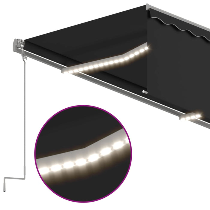 Copertină automată cu stor&LED&senzor vânt, antracit, 3x2,5 m - WALTI WALTI