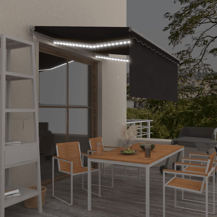 Copertină automată cu stor&LED&senzor vânt, antracit, 3x2,5 m - WALTI WALTI