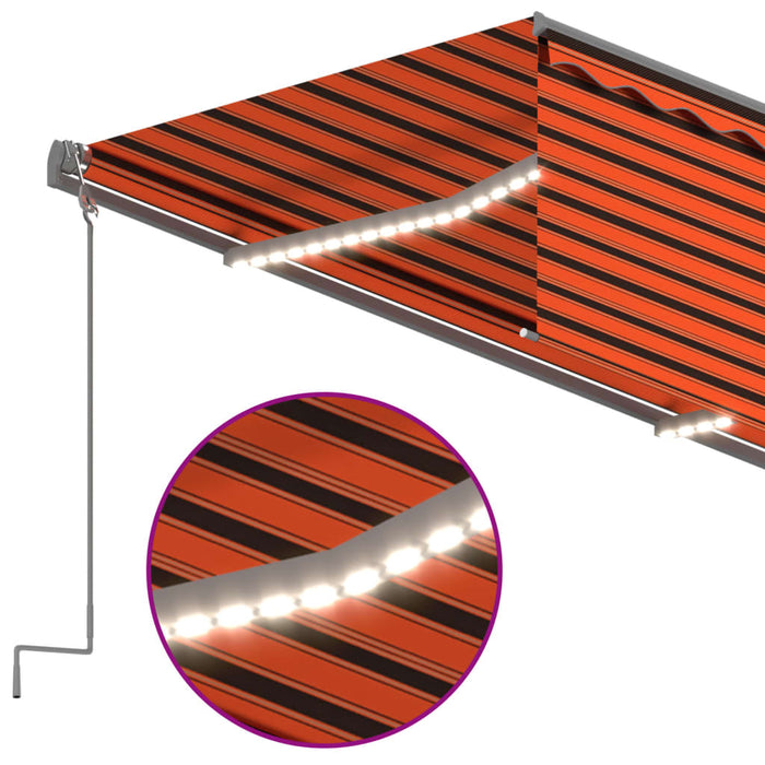 Copertină automată senzor vânt&LED, portocaliu&maro, 3x2,5 cm - WALTI WALTI