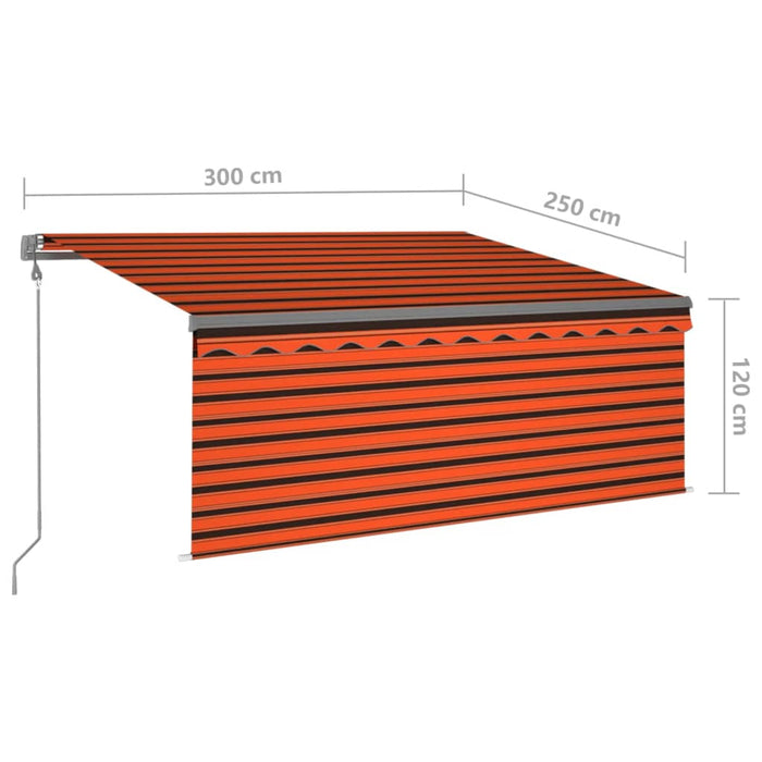 Copertină automată senzor vânt&LED, portocaliu&maro, 3x2,5 cm - WALTI WALTI