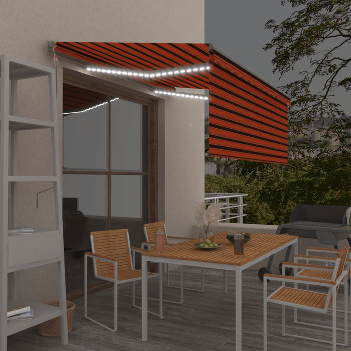 Copertină automată senzor vânt&LED, portocaliu&maro, 3x2,5 cm - WALTI WALTI