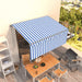 Copertină retractabilă manual cu stor, albastru&alb, 3,5x2,5 m - WALTI WALTI