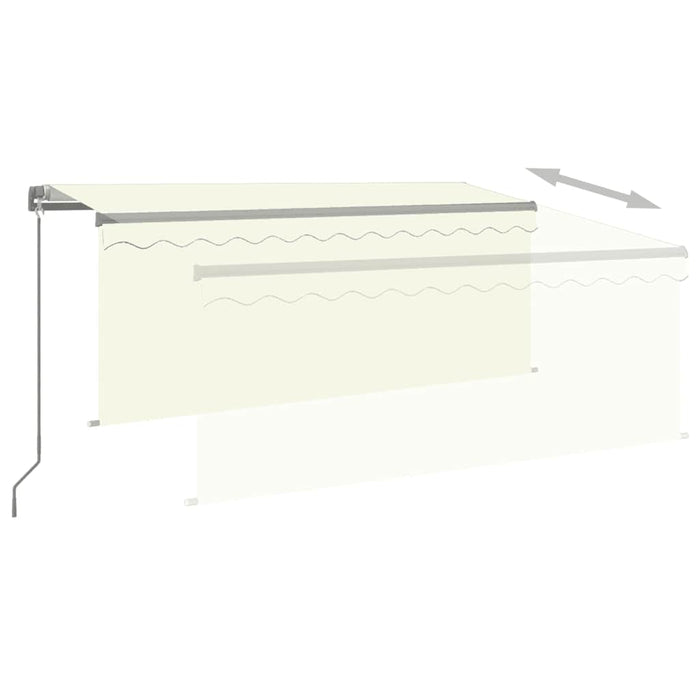 Copertină retractabilă manual cu stor, crem, 3,5x2,5 m - WALTI WALTI