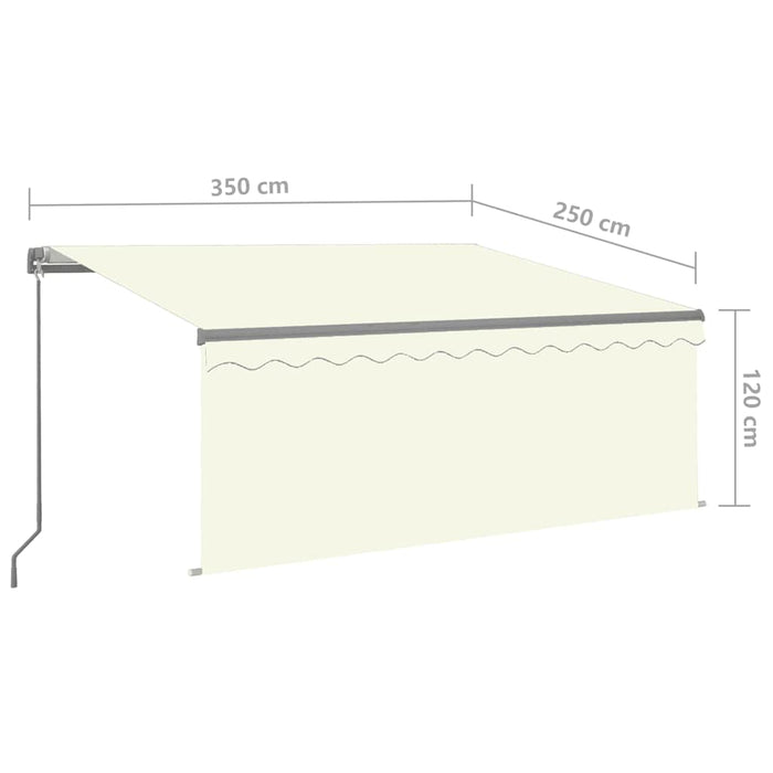 Copertină retractabilă manual cu stor, crem, 3,5x2,5 m - WALTI WALTI