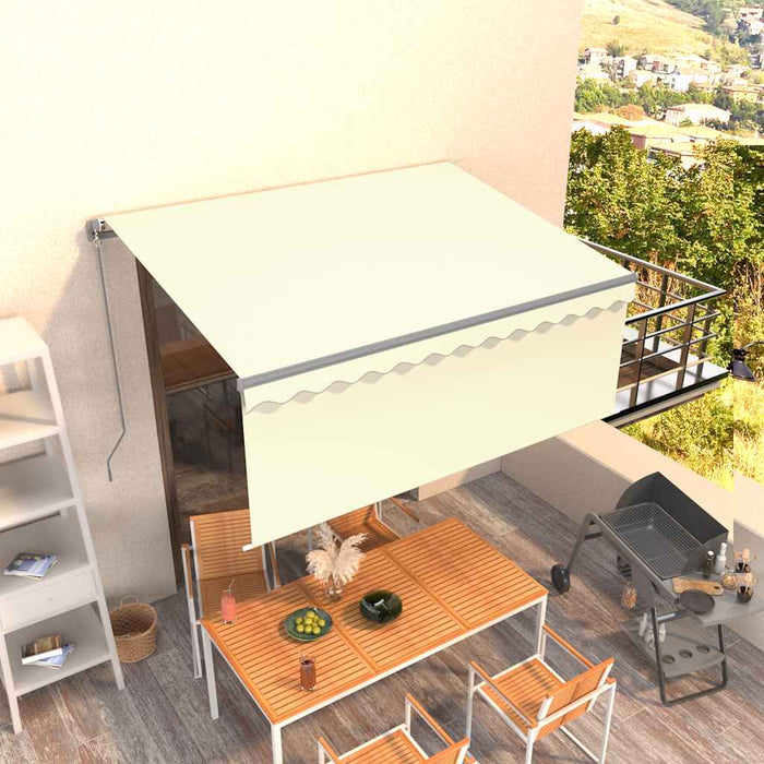 Copertină retractabilă manual cu stor, crem, 3,5x2,5 m - WALTI WALTI