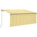 Copertină retractabilă manual cu stor, galben&alb, 3,5x2,5 m - WALTI WALTI