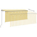 Copertină retractabilă manual cu stor, galben&alb, 3,5x2,5 m - WALTI WALTI