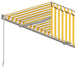 Copertină retractabilă manual cu stor, galben&alb, 3,5x2,5 m - WALTI WALTI