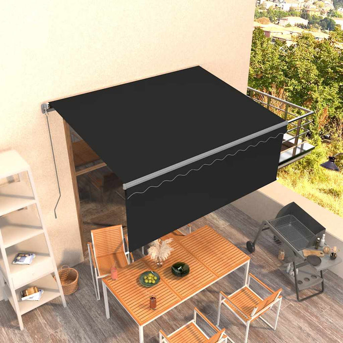 Copertină retractabilă manual cu stor, antracit, 3,5x2,5 m - WALTI WALTI