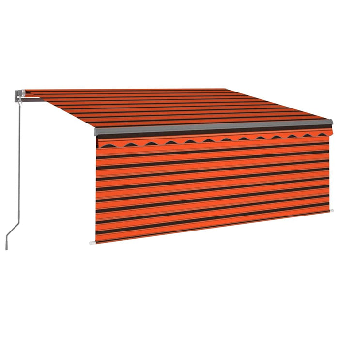 Copertină retractabilă manual cu stor portocaliu&maro 3,5x2,5 m - WALTI WALTI