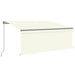 Copertină retractabilă manual cu stor&LED, crem, 3,5x2,5 m - WALTI WALTI