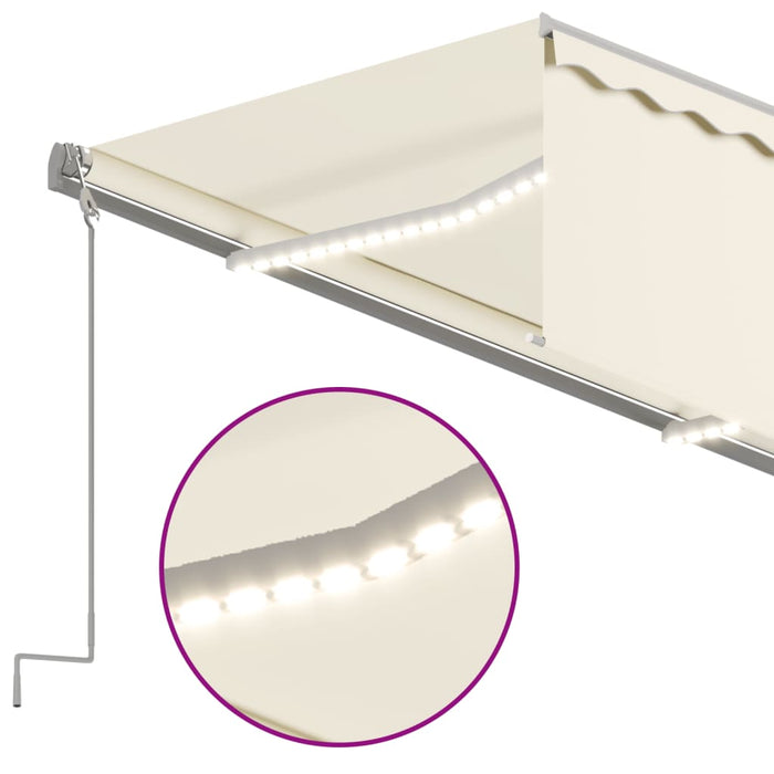 Copertină automată cu stor&LED&senzor vânt crem 3,5x2,5 m - WALTI WALTI
