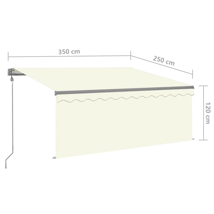 Copertină automată cu stor&LED&senzor vânt crem 3,5x2,5 m - WALTI WALTI