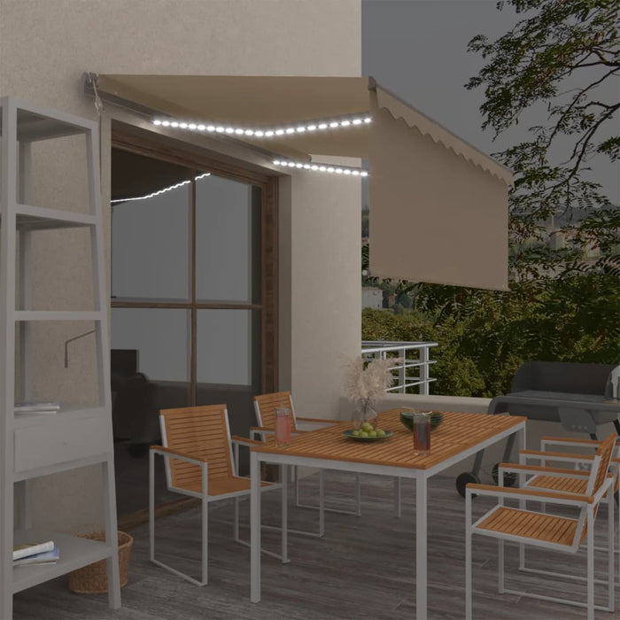Copertină automată cu stor&LED&senzor vânt crem 3,5x2,5 m - WALTI WALTI