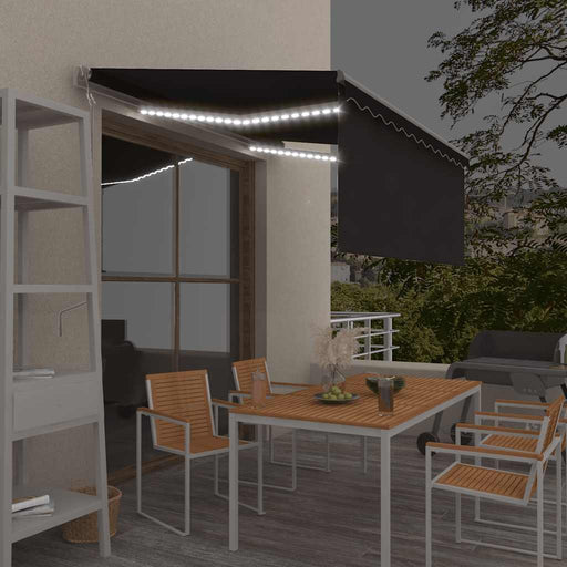 Copertină automată cu stor&LED&senzor de vânt antracit 3,5x2,5m - WALTI WALTI