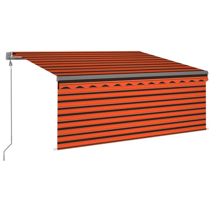 Copertină automat stor senzor vânt LED portocaliu&maro 3,5x2,5m - WALTI WALTI